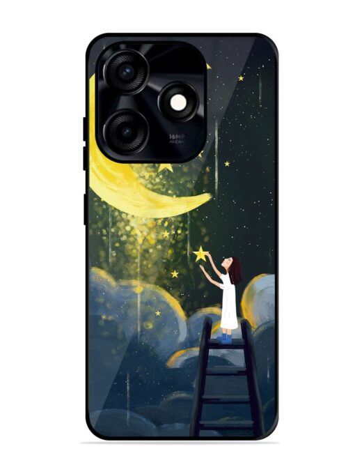 Moonlight Healing Night Illustration Glossy Metal TPU Phone Cover for Tecno Spark 10C Zapvi