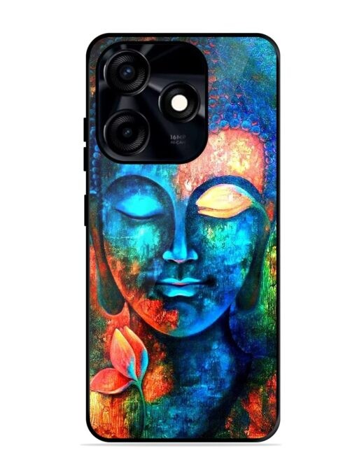 Buddha Painting Glossy Metal Phone Cover for Tecno Spark 10C Zapvi