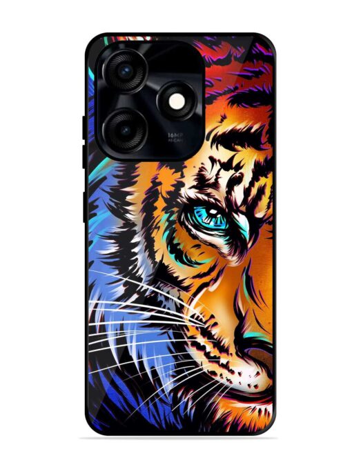 Colorful Lion Art Glossy Metal Phone Cover for Tecno Spark 10C Zapvi