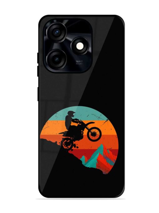 Mountain Bike Glossy Metal Phone Cover for Tecno Spark 10C Zapvi