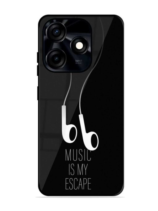 Music Is My Escape Glossy Metal Phone Cover for Tecno Spark 10C Zapvi