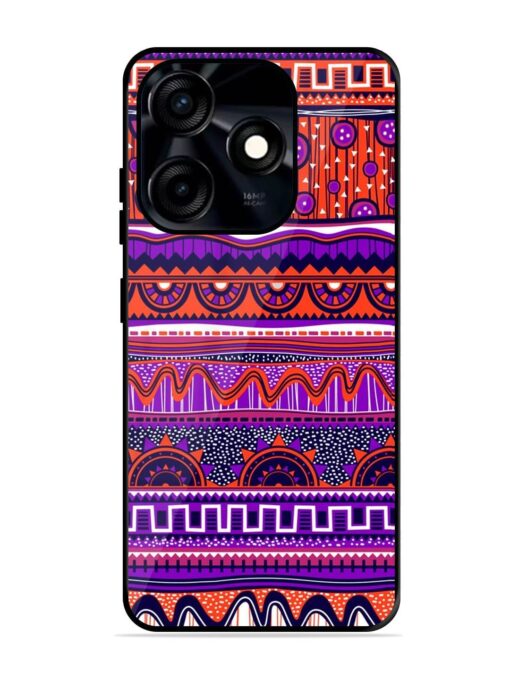 Ethnic Seamless Pattern Glossy Metal TPU Phone Cover for Tecno Spark 10C