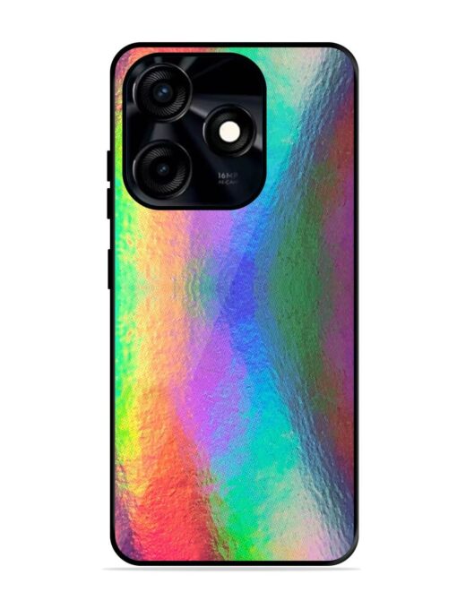 Colorful Holographic Background Glossy Metal TPU Phone Cover for Tecno Spark 10C Zapvi