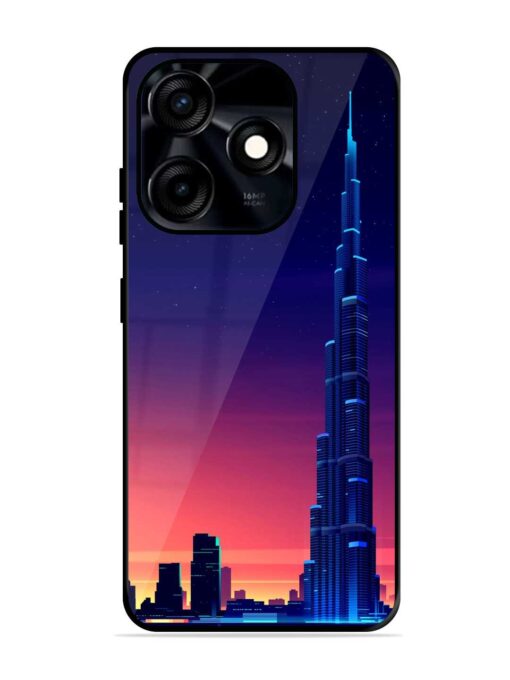 Burj Khalifa Abstract Glossy Metal Phone Cover for Tecno Spark 10C Zapvi