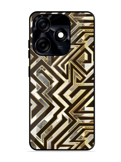 Technology Geometric Seamless Glossy Metal Phone Cover for Tecno Spark 10C Zapvi