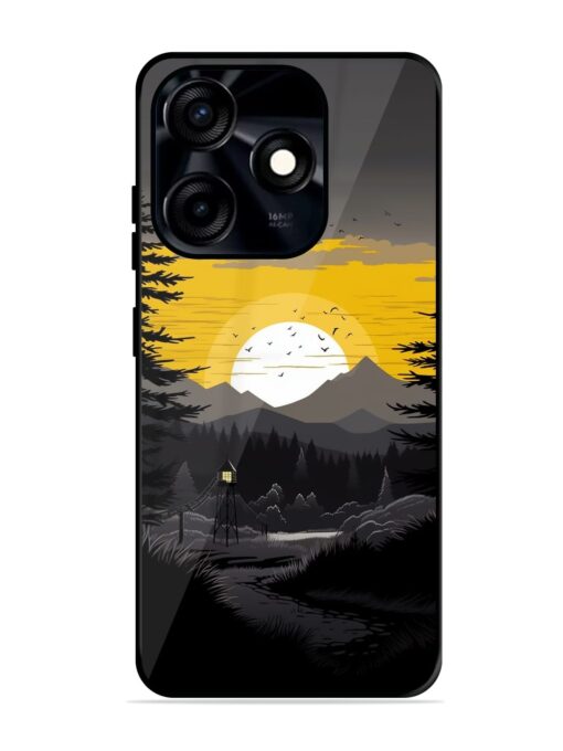 Sunset Vector Glossy Metal Phone Cover for Tecno Spark 10C Zapvi