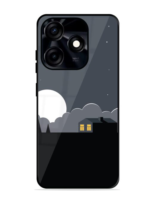 Full Moon Vector Art Glossy Metal Phone Cover for Tecno Spark 10C Zapvi