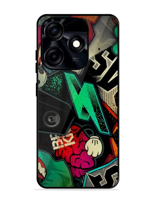 Graffiti Art Glossy Metal Phone Cover for Tecno Spark 10C