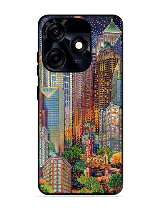 Cityscapes Art Glossy Metal Phone Cover for Tecno Spark 10C