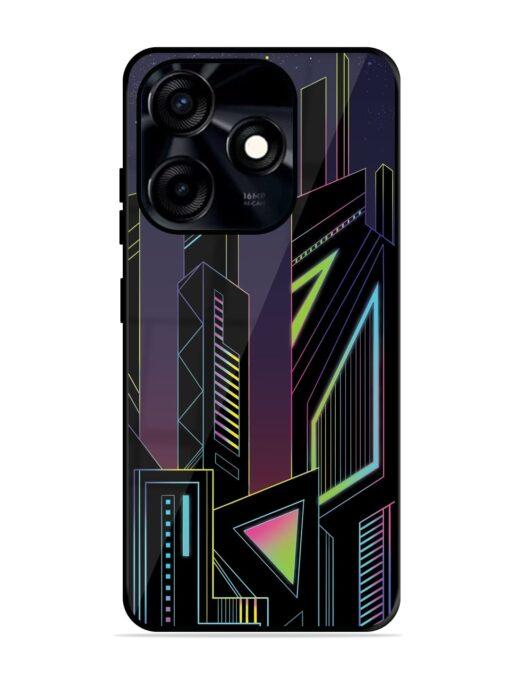 Neon Dreamscape Glossy Metal Phone Cover for Tecno Spark 10C Zapvi