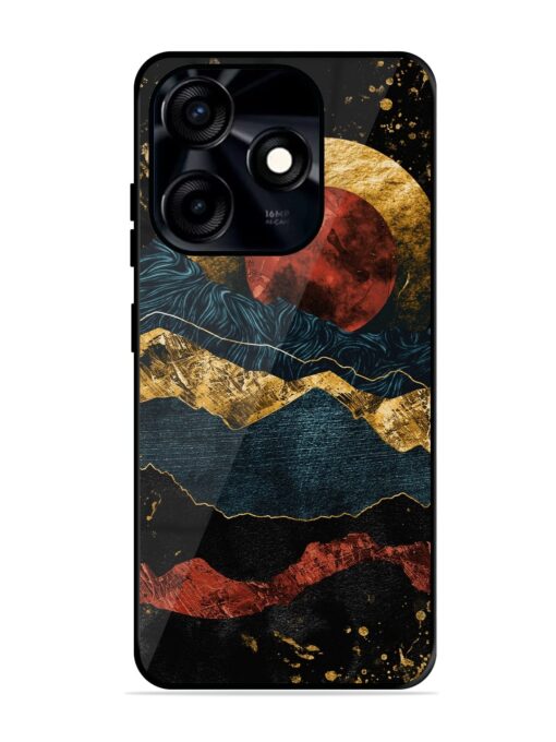 Gold Painting View Glossy Metal Phone Cover for Tecno Spark 10C Zapvi