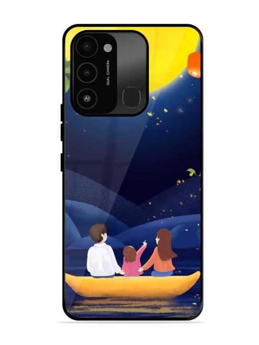 Happy Family And Beautiful View Glossy Metal Phone Cover for Tecno Spark 8C