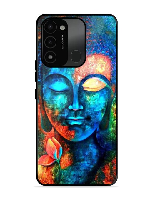 Buddha Painting Glossy Metal Phone Cover for Tecno Spark 8C