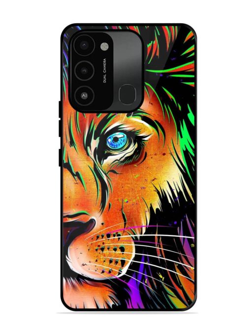 Colorful Lion Design Glossy Metal TPU Phone Cover for Tecno Spark 8C Zapvi