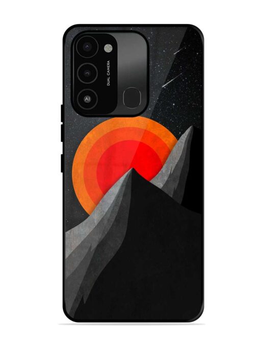 Black Mountain Glossy Metal Phone Cover for Tecno Spark 8C Zapvi