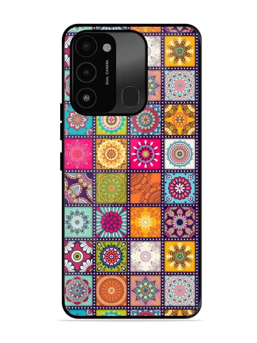 Seamless Pattern Vintage Glossy Metal Phone Cover for Tecno Spark 8C