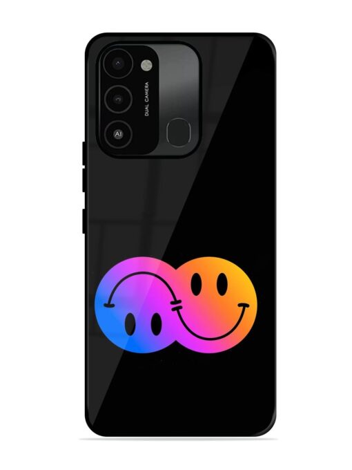 Gradient Smile Art Glossy Metal TPU Phone Cover for Tecno Spark 8C