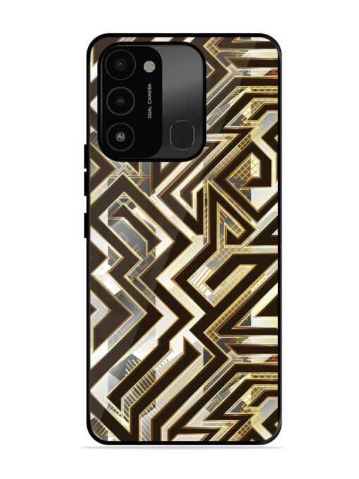 Technology Geometric Seamless Glossy Metal Phone Cover for Tecno Spark 8C