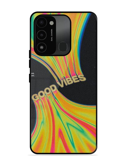 Good Vibes Glossy Metal Phone Cover for Tecno Spark 8C