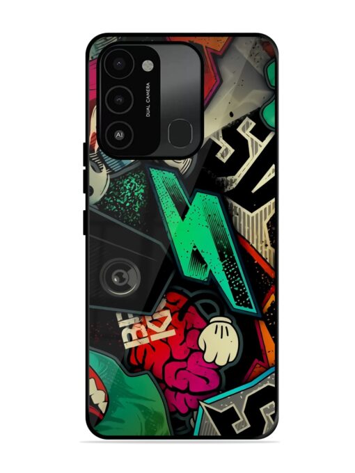 Graffiti Art Glossy Metal Phone Cover for Tecno Spark 8C