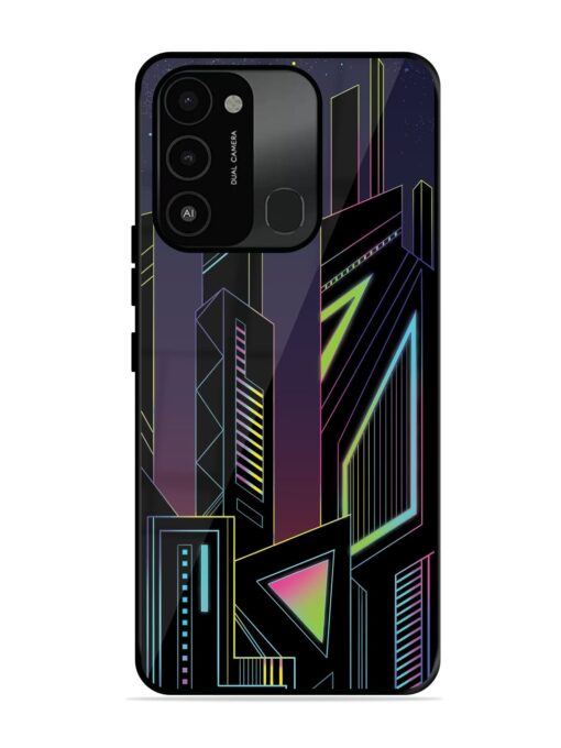 Neon Dreamscape Glossy Metal Phone Cover for Tecno Spark 8C