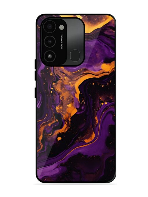 Painting Of A Purple Glossy Metal Phone Cover for Tecno Spark 8C