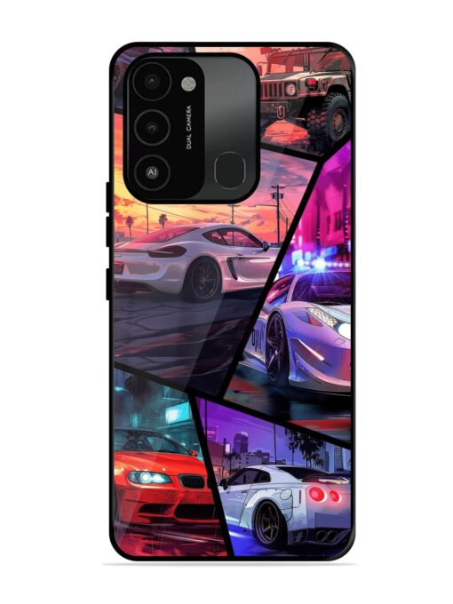 Ride In Pixels Glossy Metal Phone Cover for Tecno Spark 8C