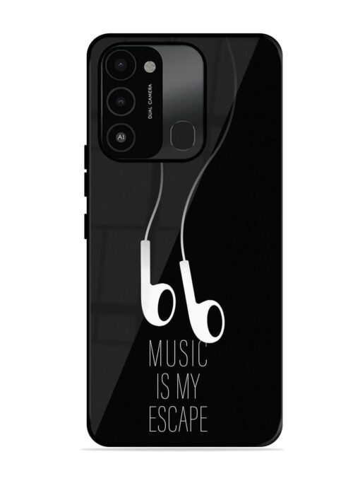 Music Is My Escape Glossy Metal Phone Cover for Tecno Spark Go (2022)