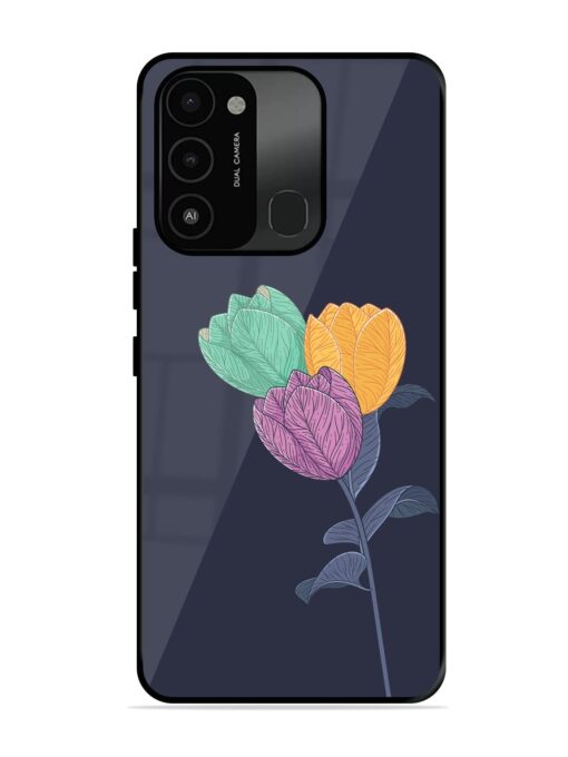 Flower Vector Glossy Metal Phone Cover for Tecno Spark Go (2022)