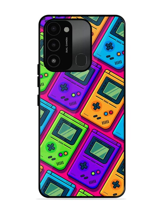 Game Seamless Pattern Glossy Metal Phone Cover for Tecno Spark Go (2022)