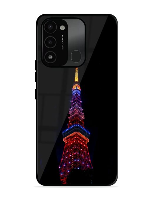 Eiffel Tower Night View Glossy Metal Phone Cover for Tecno Spark Go (2022) Zapvi