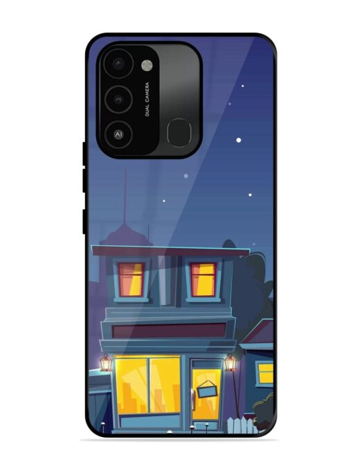 Vector Night House Glossy Metal Phone Cover for Tecno Spark Go (2022)