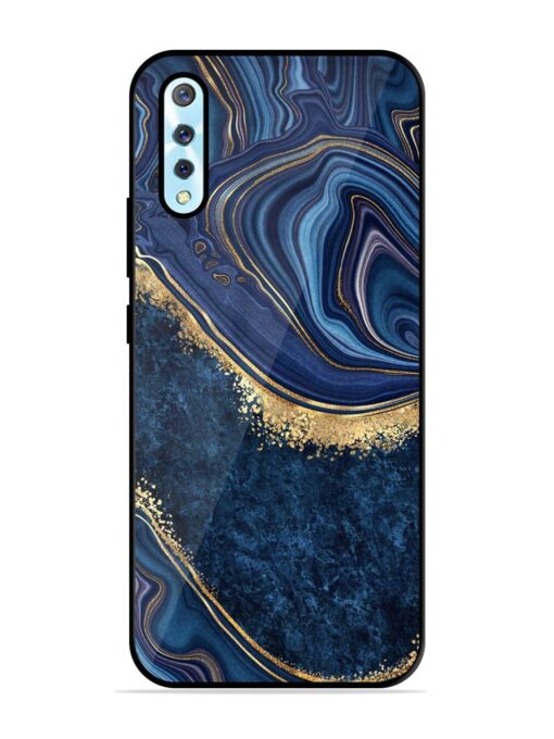 Abstract Background Blue Glossy Metal TPU Phone Cover for Vivo S1 Zapvi