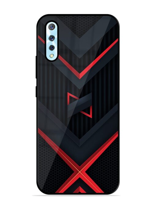 Red Gray Abstract Glossy Metal Phone Cover for Vivo S1