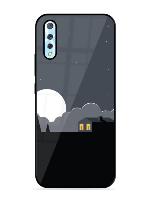 Full Moon Vector Art Glossy Metal Phone Cover for Vivo S1