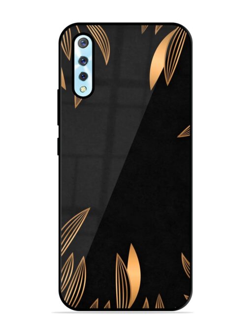 Golden Leaf Pattern Glossy Metal Phone Cover for Vivo S1 Zapvi