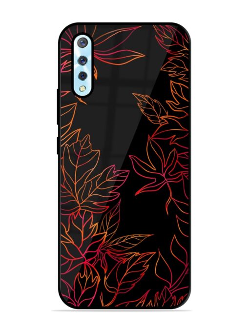 Red Floral Pattern Glossy Metal Phone Cover for Vivo S1