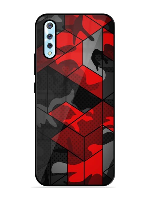 Royal Red Camouflage Pattern Glossy Metal Phone Cover for Vivo S1