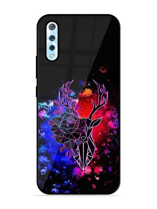 Floral Deer Art Glossy Metal Phone Cover for Vivo S1 Zapvi