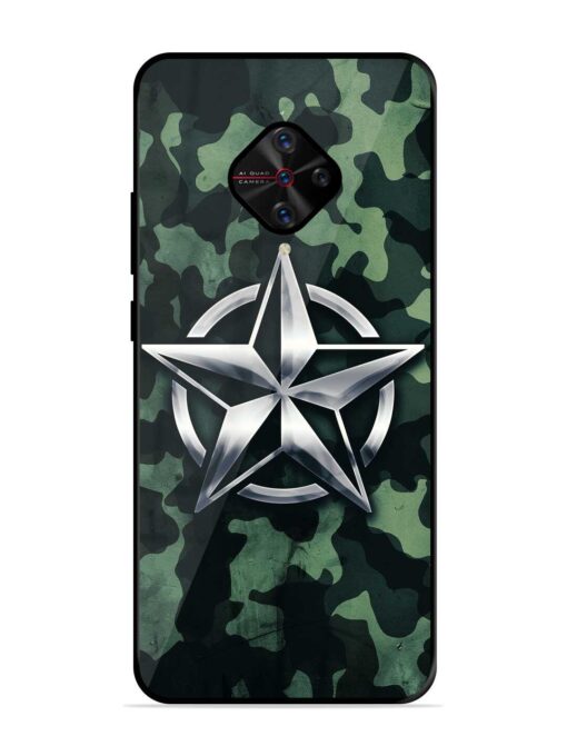 Indian Army Star Design Glossy Metal Phone Cover for Vivo S1 Pro