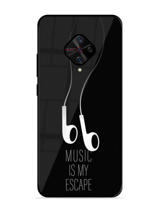 Music Is My Escape Glossy Metal Phone Cover for Vivo S1 Pro Zapvi