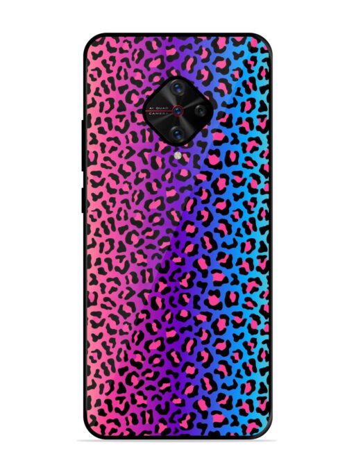 Colorful Leopard Seamless Glossy Metal Phone Cover for Vivo S1 Pro