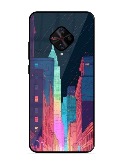 Minimal City Art Glossy Metal Phone Cover for Vivo S1 Pro Zapvi