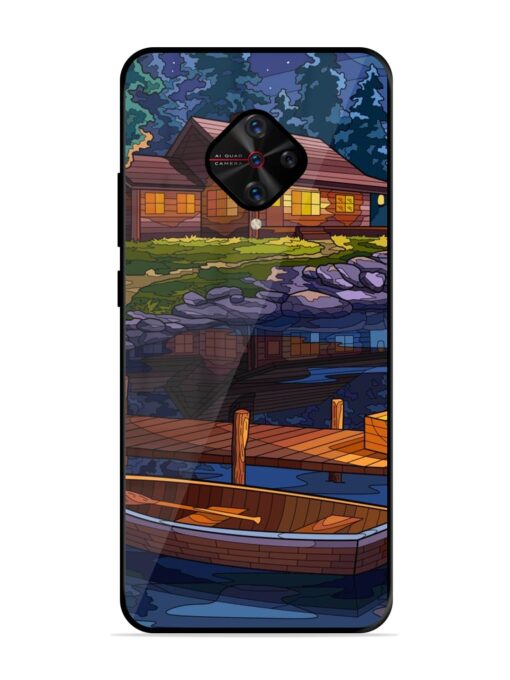 Village Night Scene Glossy Metal Phone Cover for Vivo S1 Pro