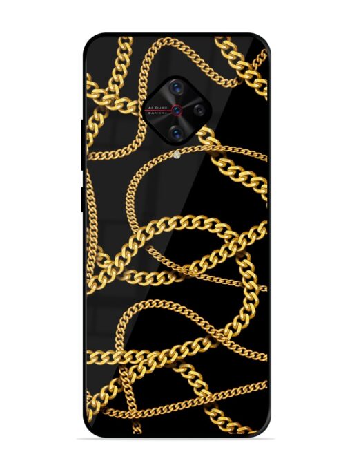 Decorative Golde Chain Glossy Metal Phone Cover for Vivo S1 Pro Zapvi