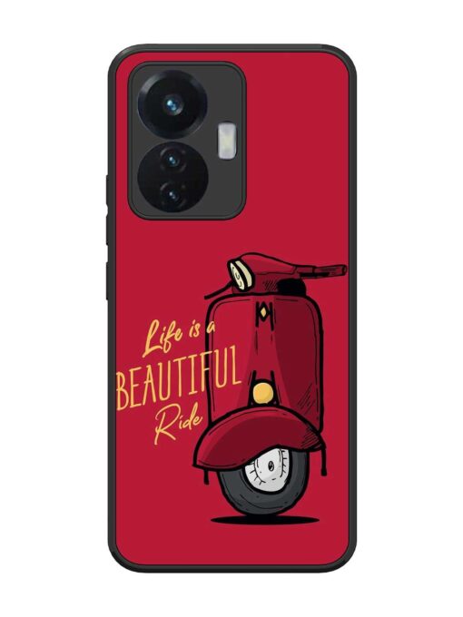 Life Is Beautiful Rides Glossy Metal Phone Cover for Vivo T1 (44W) Zapvi