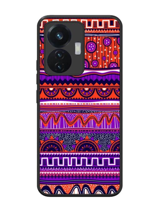 Ethnic Seamless Pattern Glossy Metal TPU Phone Cover for Vivo T1 (44W) Zapvi