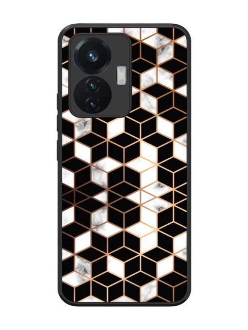 Vector Marble Texture Glossy Metal Phone Cover for Vivo T1 (44W) Zapvi