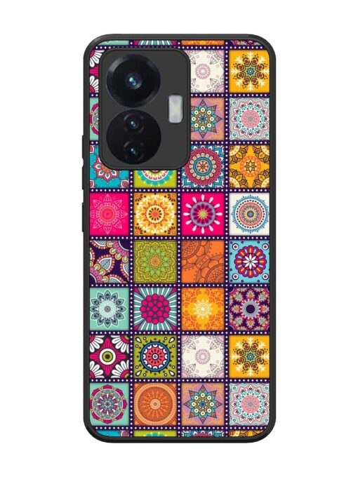 Seamless Pattern Vintage Glossy Metal Phone Cover for Vivo T1 (44W) Zapvi