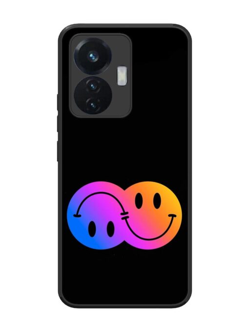 Gradient Smile Art Glossy Metal TPU Phone Cover for Vivo T1 (44W)